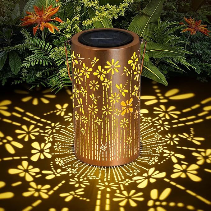 siruitong Solar Lantern Outdoor Lamp Waterproof Decorations Garden Decor, Christmas Birthday Gifts for Women, Mom, Grandma Decorative Garden, Yard, Patio, Lawn, Porch - Dragonfly