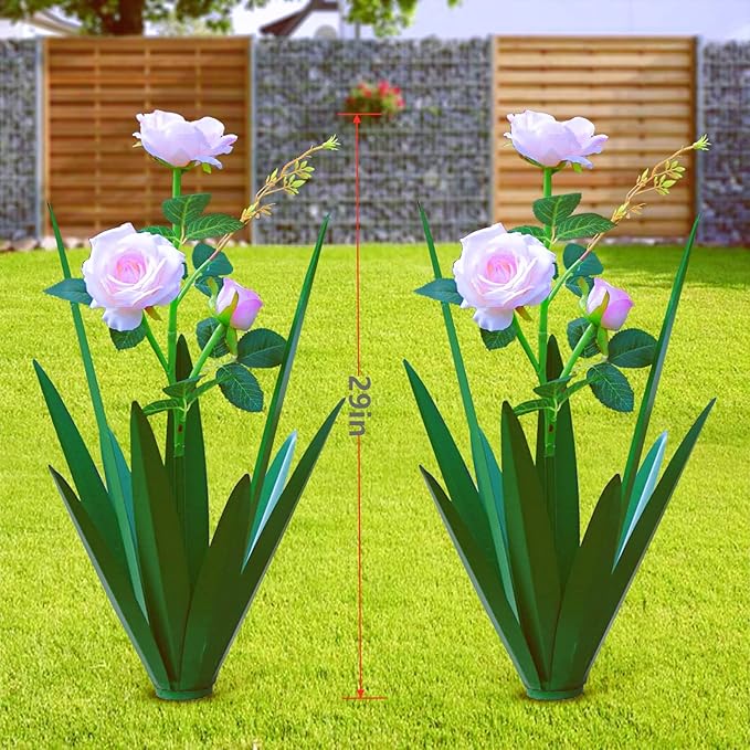 Homight Large Agave Sculpture Rustic Metal Agave Plant Outdoor Interior Decoration Outdoor Lawn Decoration Yard Wooden Posts Matching Garden Suitable for Patio