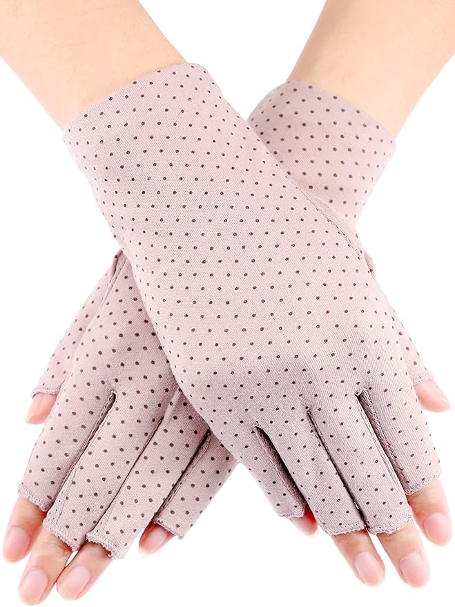 Maxdot Sun Gloves for Women UV Protection Fingerless Non Slip Sunscreen Driving Gloves for Summer Outdoor