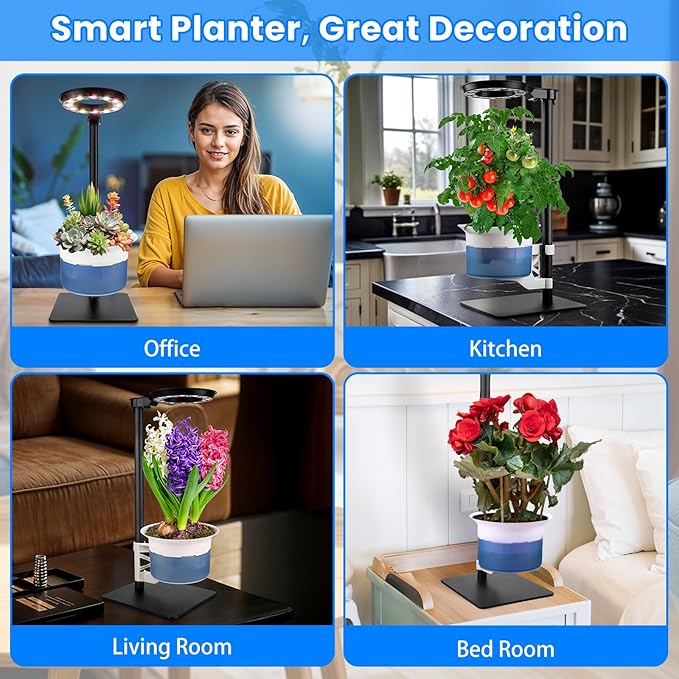 Large Plant Venus Fly Trap Terrarium Kit with Grow Light Timer&Metal Stand, African Violet Pots Self Watering Planter for Herbs,Carnivorous Plants,Valentine Gardening Gifts for Mom Women Garden Lover