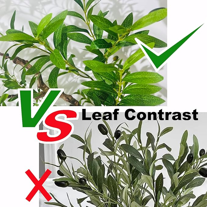 Niwellveb Faux Olive Tree Fake Tree Artificial Indoor 7 Feet (84 inches) Realistic Potted Silk Indoor Large Fruit for Home Offices, Living Rooms, Bedrooms, Stairs and Foyer Decor