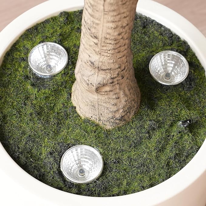 Verinatural Olive Trees Artificial Indoor 6FT - Realistic Fake Plants with Remote LED Spotlights, White Planter - Faux Olive Tree for Home Living Room Office Floor Bedroom Decor,VN214