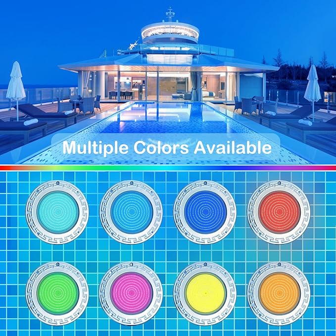 Pool Lights for Inground Pool, 20W 6 Inch LED Inground Pool Light with Controller, Remote and APP Control for Wet Niche, Color Changing Underwater Swimming Pool Lights with 100 Foot Cord