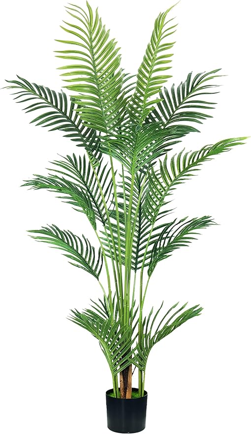 HAIHONG 4.5FT Artificial Palm Tree,Faux Areca Palm Plant with Real Touch Leaves and Adjustable Branches,Fake Tropical Palm Tree for Home Office Indoor Outdoor Modern Decoration