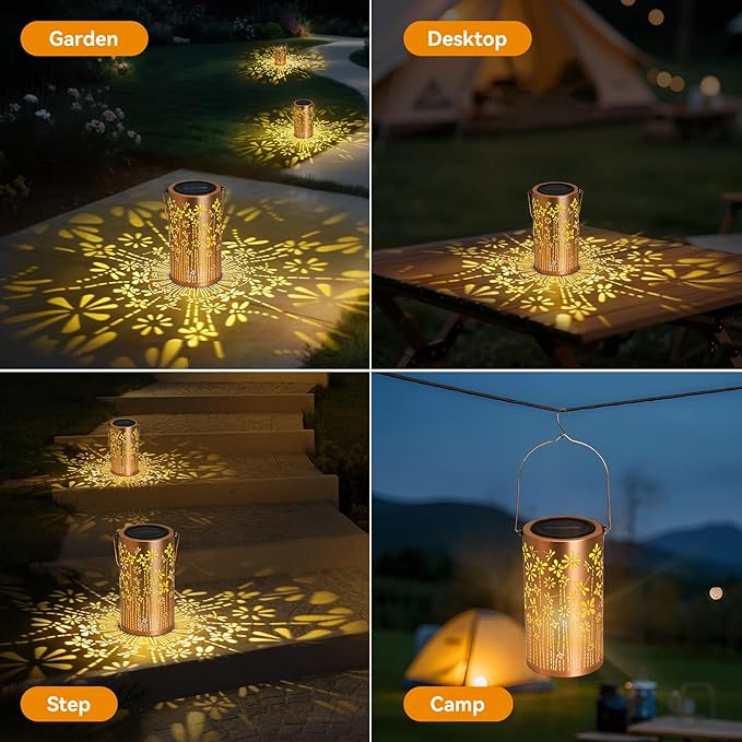 siruitong Solar Lantern Outdoor Lamp Waterproof Decorations Garden Decor, Christmas Birthday Gifts for Women, Mom, Grandma Decorative Garden, Yard, Patio, Lawn, Porch - Dragonfly
