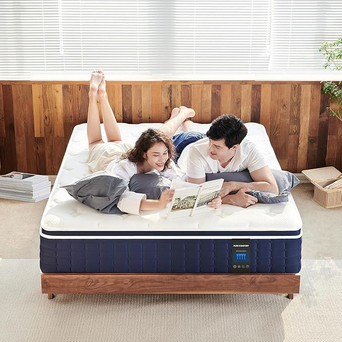 Full Size Mattress 12 Inch, Coolvie Firm Mattress Hybrid in a Box with CertiPUR-US® Certified Foam, Individual Pocket Spring for Motion Isolation & Pressure Relief- Comfort Night Sleep-100-Night Trial
