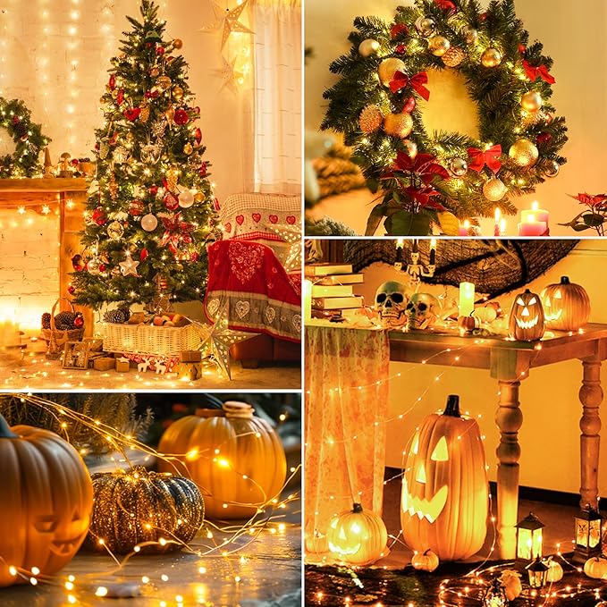 btfarm 10 Pack Fairy Lights with Timer, 10FT 30LED Battery Operated Twinkle Lights Waterproof, Copper Wire Christmas String Lights for Indoor Outdoor Xmas Tree Wedding Party Holiday Decorations