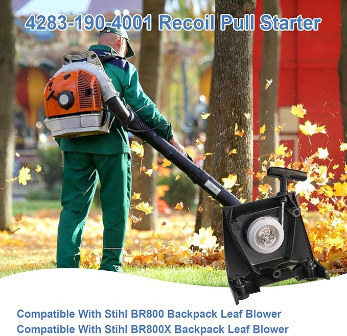 4283-190-4001 Recoil Pull Starter Assembly, Compatible with Stihl BR800 and BR800X Backpack Leaf Blower, Replacement for Blower Parts