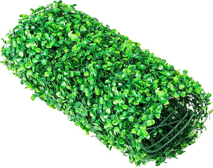 VEVOR Artificial Boxwood Panels 8pcs, 24 x 16 in Boxwood Hedge Wall Panel Artificial Grass Backdrop, 1.6 in Green Fake Grass Wall for Privacy Fence Decor Indoor Outdoor Garden Backyard