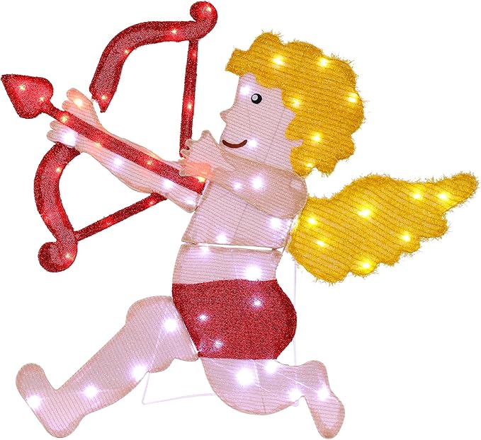 Valentines Day Decorations Outdoor, Cupid Garden Valentine's Day, Romantic Cupid Decoration for Valentine Lawn Farmhouse Outdoor Decor