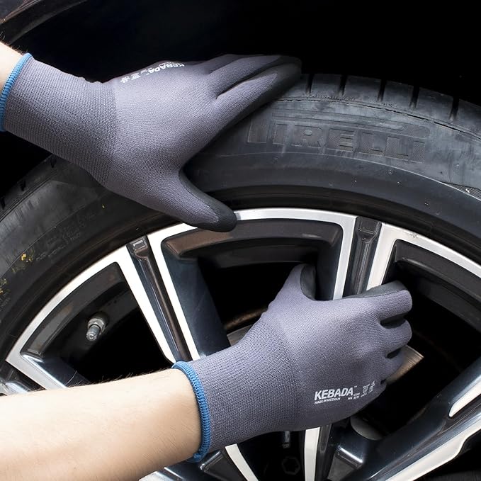 Kebada W5 Work Glove, Foam Nitrile Coated Safety Gloves with Grip, Knitted with Spandex and Nylon, Ideal for Warehouse, Gardening, XXL
