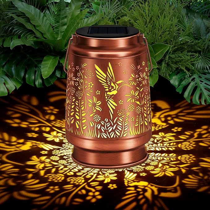 siruitong Solar Lantern Outdoor Lamp Waterproof Decorations Garden Decor, Christmas Birthday Gifts for Women, Mom, Grandma Decorative Garden, Yard, Patio, Lawn, Balcony Porch - Hummingbird B