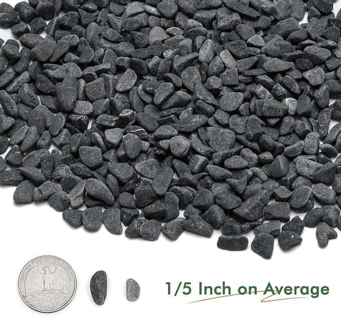 Mr. Fireglass Natural Decorative Gray Bean Pebbles 1/5" Crushed Gravel Stone for Decorating Garden, Succulent Plants and Walkway (2-lb Bag)