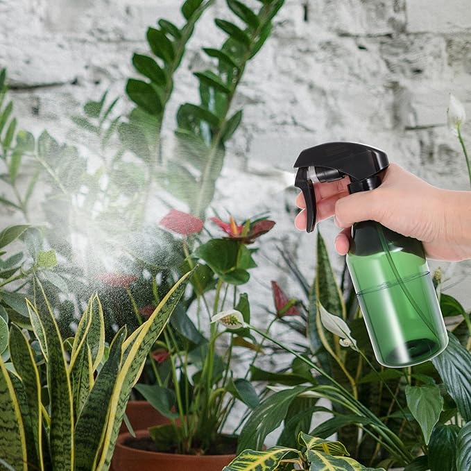 2PCS Refillable Spray Bottles for Hair Moisturizing and Plant Watering Transparent Light Green Fine Mist Sprayers for Home Gardening Indoor Flowers Skin Care and Cleaning