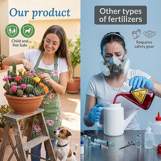 BIOPLENAFEED Cactus & Succulent Plant Food | Easy Cut & Stick Liquid Fertilizer | Made in USA | Promotes Growth & Blooms