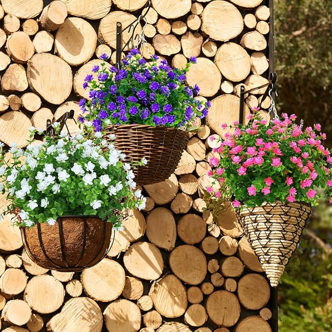 ArtBloom 24 Bundles Outdoor Artificial Flowers UV Resistant Fake Boxwood Plants, Faux Greenery for Indoor Outside Hanging Plants Garden Porch Window Box Home Wedding Farmhouse Décor (Mix Color)