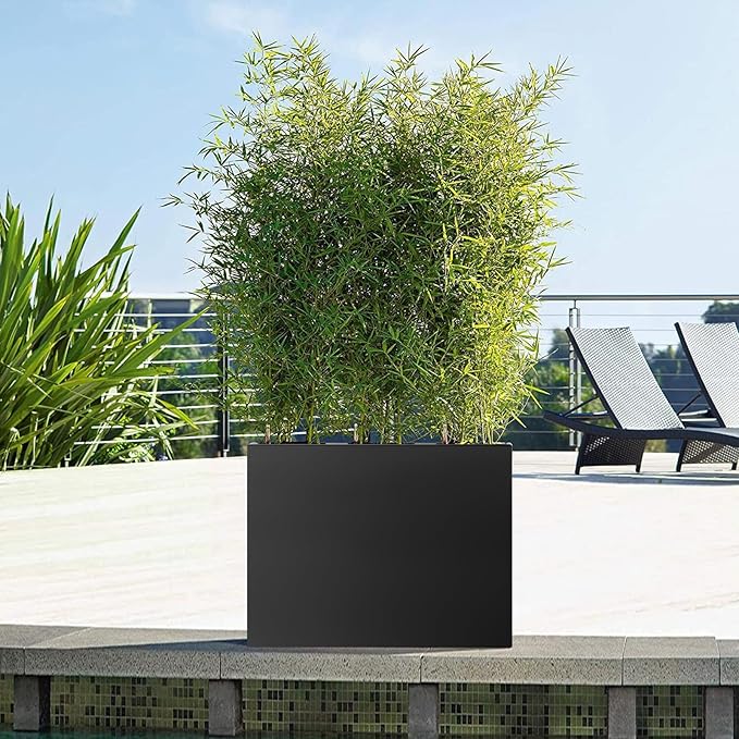 Meyoppm Square Metal Planter Box 24"x24"x25", Heavy Duty Galvanized Steel Planter Frost Proof Rust Resistant for Indoor Outdoor Patio Porch Commercial Residential