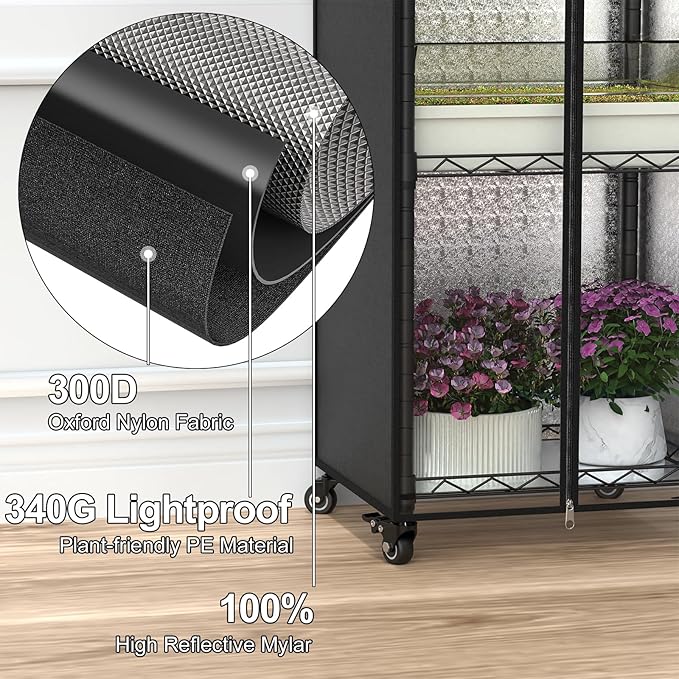 sagrynfp Small Greenhouse for Indoors, 5 Tier 15.7" L×11.8" W×62.3" H mini Greenhouse Outdoor, Indoor Adjustable Shelves