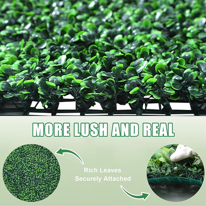 Yangrass Artificial Greenery Wall Rolls,48"x 120"(40 sq.ft) UV-Anti Faux Ivy Leaves Privacy Fence Screen Grass Wall Roll Panels for Indoor Home Decor and Outdoor Garden Backyard