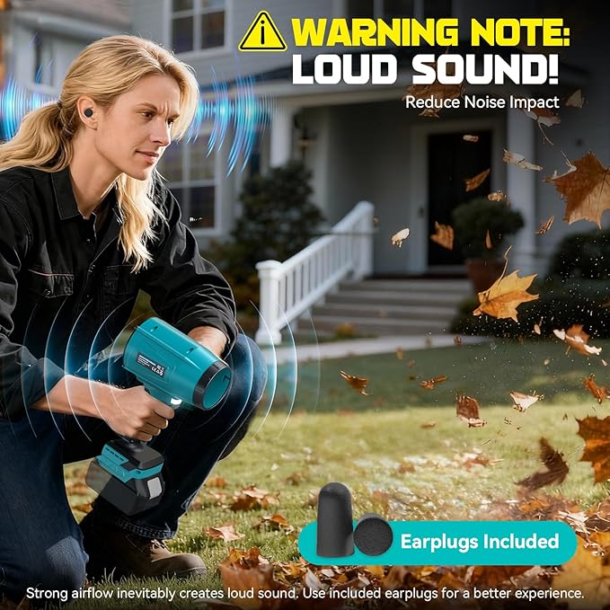 800,000RPM Cordless Leaf Blower Compatible with Makita 18V (Tool Only), Brushless Motor, Adjustable Speed, Lightweight Portable Electric Blower for Car, Patio, Garden (Without Battery)