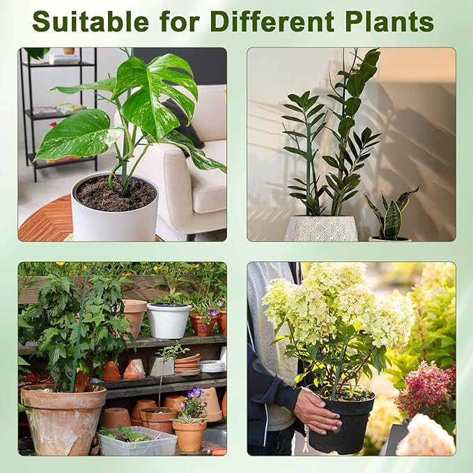 Qaobo 5 Pack Stackable Plant Support Stakes, Climbing Plant Support Structures for Monstera, Pothos, Philodendron Garden Plant Stakes for Indoor Outdoor Plants