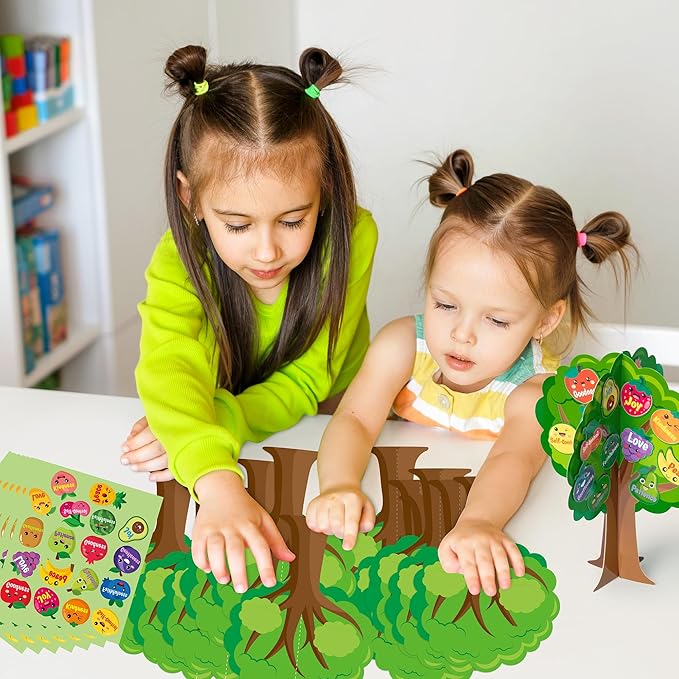 Aginc Berry 16 Set Fruit Bible Trees Cutouts, Make Your own Fruit Bible Accents Tree, DIY Christian Religious Learning Fruits Tree for Sunday School Classroom Church Home Fun Activities