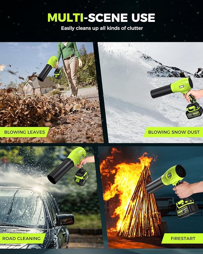 Leaf Blower Cordless with Battery and Charger, 980,000 RPM, Extended Nozzle, Lightweight Handheld,Blower for Patio Cleaning,Leaves and Dust,Birthday Gifts for Men Dad Husband