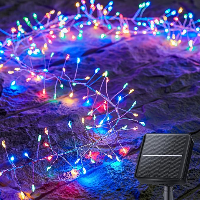 Brightown Solar String Lights for Outside, 19.6Ft 240 LED Solar Fairy Lights for Outdoor Waterproof with 8 Modes for Patio Party Garden Yard Home, Multicolor