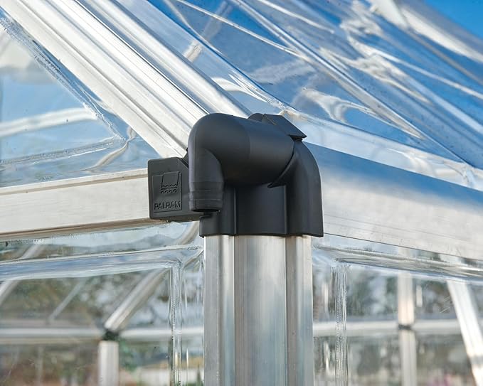 Palram - Canopia Snap & Grow 8 Ft. x 20 Ft. Greenhouse Kit Hobby DIY Walk In Green House Heavy Duty Polycarbonate, Aluminium Frame, with Lockable Door and Vent for Outdoors, Garden, Backyard In Silver