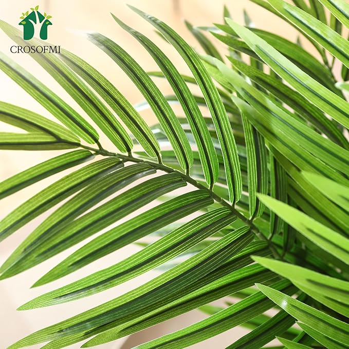 Artificial Areca Palm Plant 6Ft Fake Tropical Palm Tree, Perfect Faux Dypsis Lutescens Plants in Pot for Indoor Outdoor House Home Office Garden Modern Decoration Housewarming Gift,2Pcs