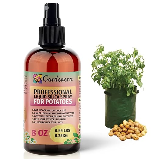 Gardenera SuperioR Liquid Silica Boost Fertilizer and Supplement Spray for Potatoes Pre-Mixed, Ready-to-Use Liquid Silicon Plant Superfood Mist 8oz