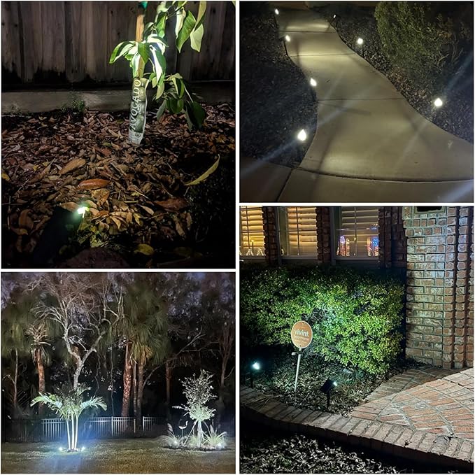 GKGG Solar Lights Outdoor Waterproof IP65, Solar Powered 76 LED 3 Lighting Modes Solar Spot Lights Outdoor for Yard Garden Landscape Pathway (Cool White, 6 Pack)