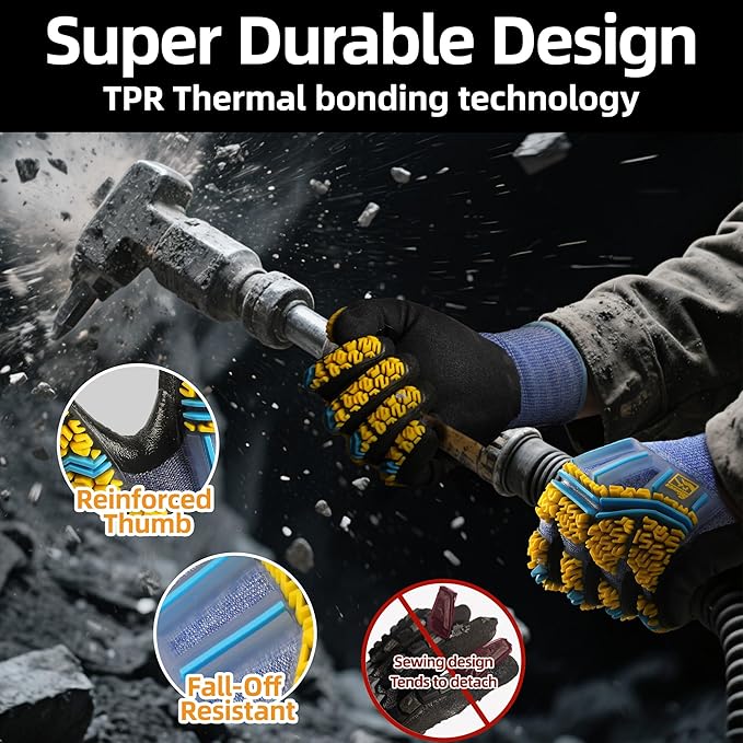Schwer PRO-SKIN Impact Gloves with ANSI A4 Cut Reistant Protection, Flexible and Comfortable Work Gloves with Grip，Touchscreen, Used for Oil and Gas E&P，Mechanic, Construction, Non-PFAS, M, PM3900-T