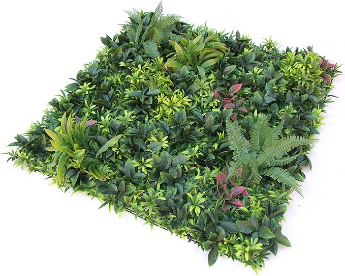 ULAND Artificial Plant Wall Panels, 1pc 40"x40" Greenery Grass Wall Backdrop Decoration, Faux Ivy Leaves Outdoor Privacy Fence Covering