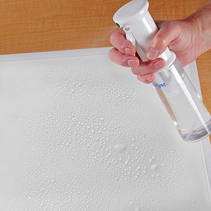 Creative Mark AquaMyst 300 ml Continuous Mist Spray Bottle - 2-Pack - Ergonomic Plant Mister - Water Mister Spray Bottle w/Pre-Compression Technology, Drip-Free 0.3 mm Nozzle, Clear 10.14 oz Bottles
