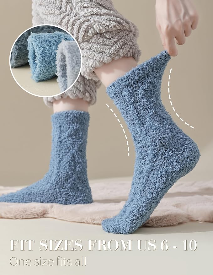 TEHOOK Warm & Cozy Valentines Gifts for Women, Fluffy Fuzzy Plush Sleeping Slipper Socks - Soft Warm Fabric
