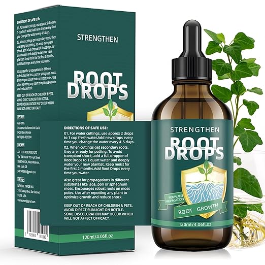 Root Drops – IBA Rooting Hormone for Cuttings | Fast Root Growth in Water, Soil, Moss, LECA | for Houseplants Like Pothos & Monstera (4.06 oz)