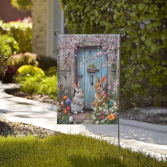 Easter Garden Flag 12x18 Inch Double Sided All-Weather Polyester Outdoor Flag For Patio Lawn Yard And Garden Welcome Decor