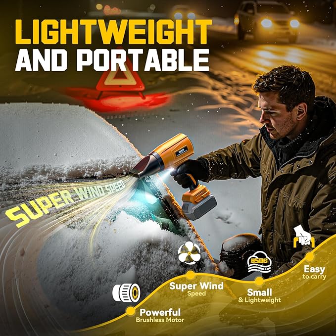 800,000 RPM Leaf Blower Compatible with Dewalt 20V: Ecarke Cordless Dust Blower, Electric Turbo Jet Blower Handheld Battery Powered with Brushless Motor for Patio Garden Lawn (No Battery)