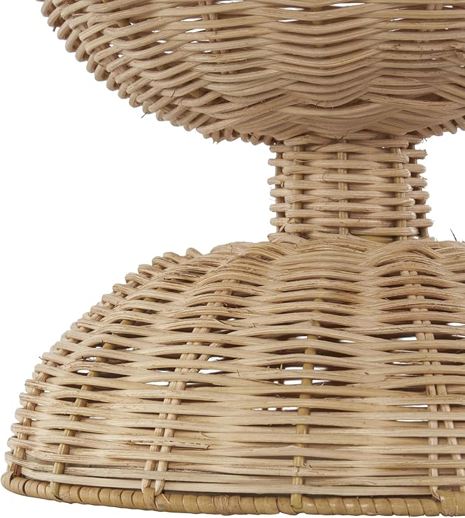 Deco 79 Rattan Handmade Decorative Vase Woven Hourglass Centerpiece Vase with Dome Base, Vase for Home Decoration 8" x 8" x 16", Brown