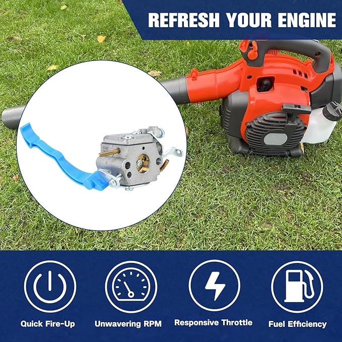 Powtol 125B 125BX 125BVX Carburetor Kit for Husqvarna 125B 125BVX 125BX Handheld Leaf Blower Parts Replace 590460102 545081811 ZAMA C1Q-W37 581798001 with 125B Air Filter Primer Bulb Kit