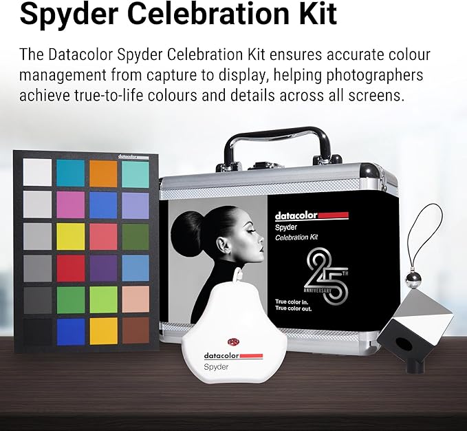 Datacolor Spyder Celebration Kit - Includes Spyder, Spyder Cube, & Spyder Checkr 24, Complete Photo Colour Management from Capture Through Display, Photography Colour Tool Kit