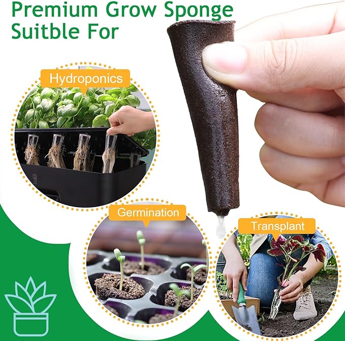 Indoor Hydroponic Growing Kit, Includes 36 Growing sponges, Plant Support Frame & Nutrient Solution Set. Features Replaceable Growing sponges and Seed pods, Compatible with All Brands.