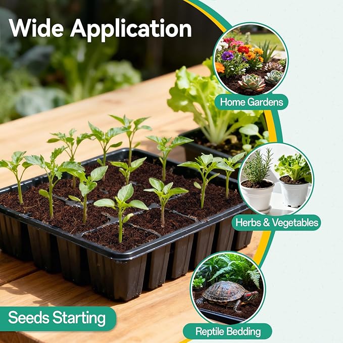 ZeeDix 200pcs(40mm) Coco Coir Pellets Potting Soil Indoor Plants, Compressed Coconut Coir Soil Pellets Seed Starting Pellets Soil Discs for Planting Flowers Bonsai Herbs Plants and Vegetables