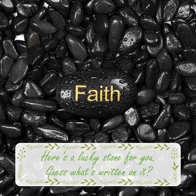 Ausluru 11lbs Natural River Rocks, High-Polished Pebbles for Plants Garden, 1-2 inch Decorative Stones, Ideal for Fish Tank, Vases, Garden Landscaping Rocks Landscaping, Black