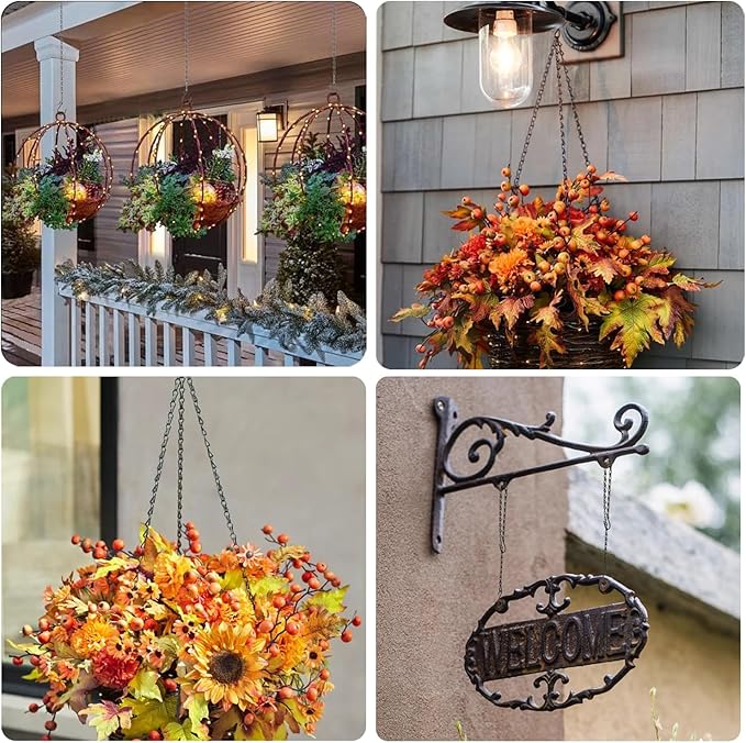 Adjustable Hanging Chain with Hooks, 21 Inch, Black - 10 Pack Heavy Duty for Hanging Grow Lights, Christmas Wreath, Neon Sign, Indoor Plants, Bird Feeders