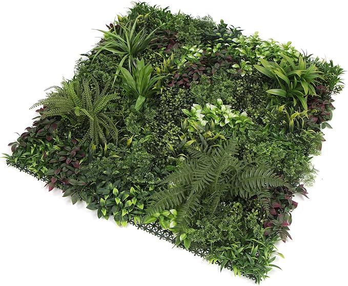 ULAND Artificial Plant Wall Panels, 1pc 40"x40" Greenery Grass Wall Backdrop Decoration, Faux Ivy Leaves Outdoor Privacy Fence Covering (B083)