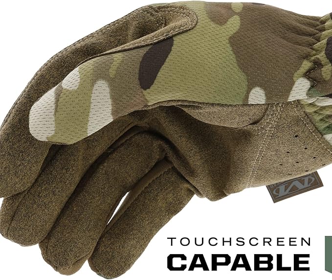 Mechanix Wear FastFit Tactical Gloves - Heavy Duty Lightweight Multipurpose Gloves - Flexible Grip & Reinforced Palm - Touchscreen Capable - Small - MultiCam Camouflage