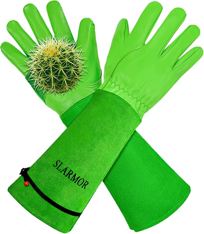 SLARMOR Long Gardening-Gloves Women/Men-Thorn proof Rose Pruning Heavy Duty Gauntlet, Best Garden Gifts for Gardener-XS