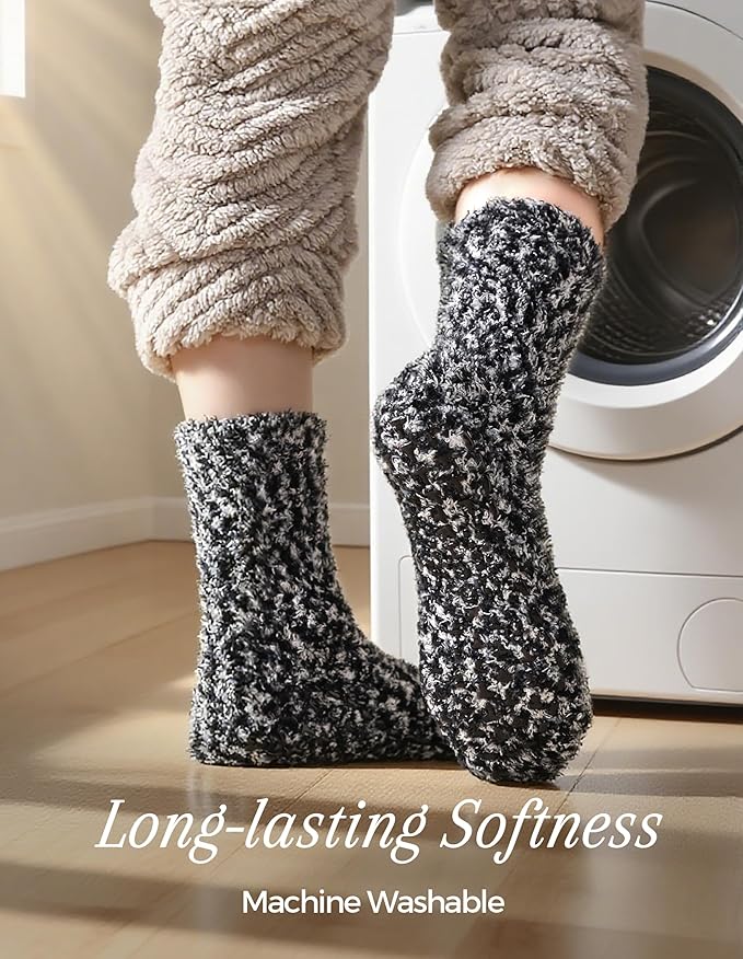 TEHOOK Warm & Cozy Valentines Gifts for Women, Fluffy Fuzzy Plush Sleeping Slipper Socks - Soft Warm Fabric